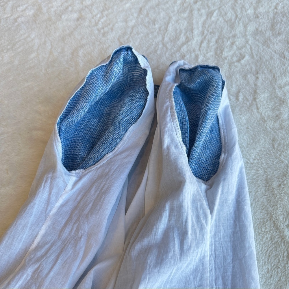 💥SALE💥 Goat NWOT Renoir Linen Cotton Blue Neck Long Sleeve Top Shirt XS (2) - Picture 6 of 12